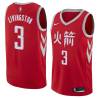 2017-18City Randy Livingston Twill Basketball Jersey -Rockets #3 Livingston Twill Jerseys, FREE SHIPPING