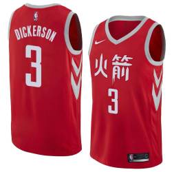 2017-18City Michael Dickerson Twill Basketball Jersey -Rockets #3 Dickerson Twill Jerseys, FREE SHIPPING