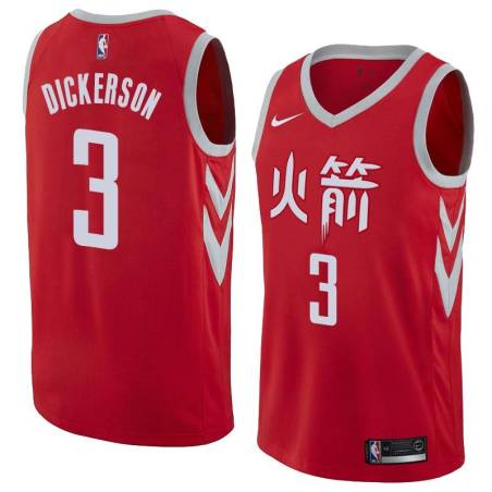 2017-18City Michael Dickerson Twill Basketball Jersey -Rockets #3 Dickerson Twill Jerseys, FREE SHIPPING