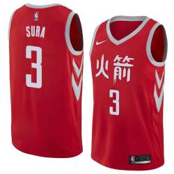 2017-18City Bob Sura Twill Basketball Jersey -Rockets #3 Sura Twill Jerseys, FREE SHIPPING