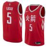 2017-18City John Lucas Twill Basketball Jersey -Rockets #5 Lucas Twill Jerseys, FREE SHIPPING