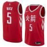 2017-18City Sam Mack Twill Basketball Jersey -Rockets #5 Mack Twill Jerseys, FREE SHIPPING