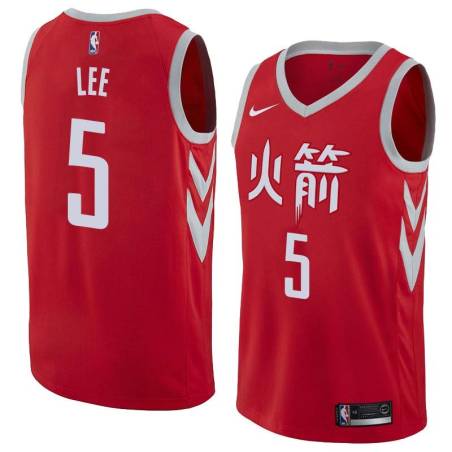 2017-18City Courtney Lee Twill Basketball Jersey -Rockets #5 Lee Twill Jerseys, FREE SHIPPING