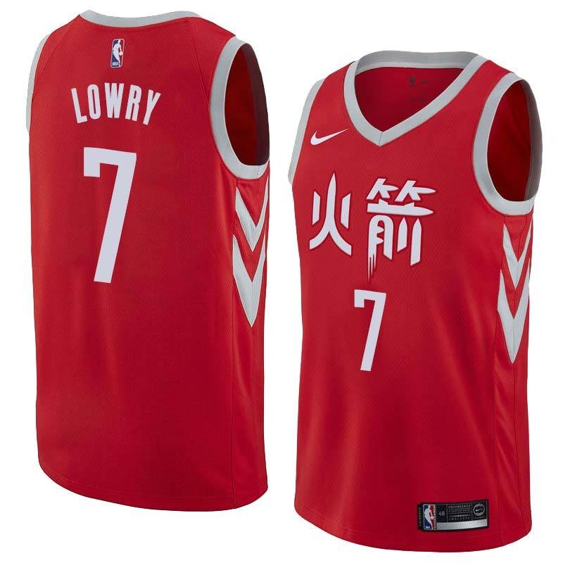 2017-18City Kyle Lowry Twill Basketball Jersey -Rockets #7 Lowry Twill Jerseys, FREE SHIPPING