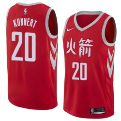 2017-18City Kevin Kunnert Twill Basketball Jersey -Rockets #20 Kunnert Twill Jerseys, FREE SHIPPING