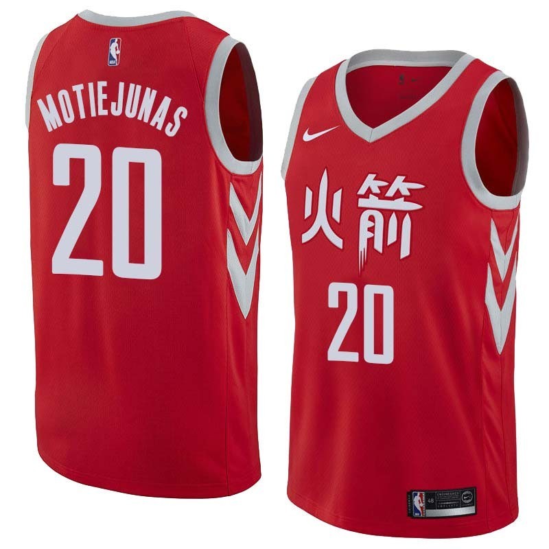 2017-18City Donatas Motiejunas Twill Basketball Jersey -Rockets #20 Motiejunas Twill Jerseys, FREE SHIPPING