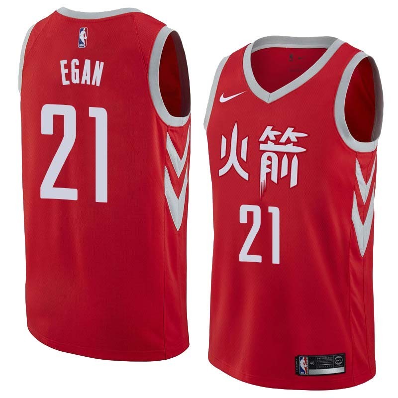 2017-18City Johnny Egan Twill Basketball Jersey -Rockets #21 Egan Twill Jerseys, FREE SHIPPING