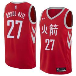 2017-18City Zaid Abdul-Aziz Twill Basketball Jersey -Rockets #27 Abdul-Aziz Twill Jerseys, FREE SHIPPING