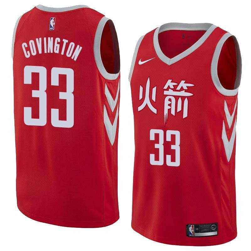 2017-18City Robert Covington Twill Basketball Jersey -Rockets #33 Covington Twill Jerseys, FREE SHIPPING