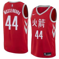 2017-18City Tony Massenburg Twill Basketball Jersey -Rockets #44 Massenburg Twill Jerseys, FREE SHIPPING