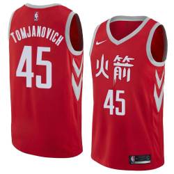 2017-18City Rudy Tomjanovich Twill Basketball Jersey -Rockets #45 Tomjanovich Twill Jerseys, FREE SHIPPING