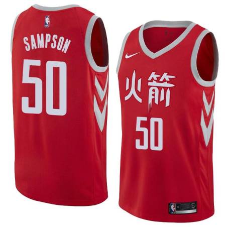 2017-18City Ralph Sampson Twill Basketball Jersey -Rockets #50 Sampson Twill Jerseys, FREE SHIPPING