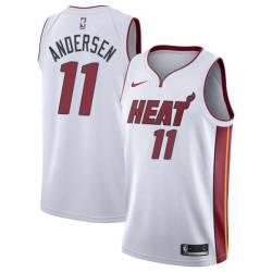 White Chris Andersen Twill Basketball Jersey -Heat #11 Andersen Twill Jerseys, FREE SHIPPING