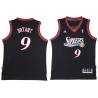 Black Throwback Mark Bryant Twill Basketball Jersey -76ers #9 Bryant Twill Jerseys, FREE SHIPPING