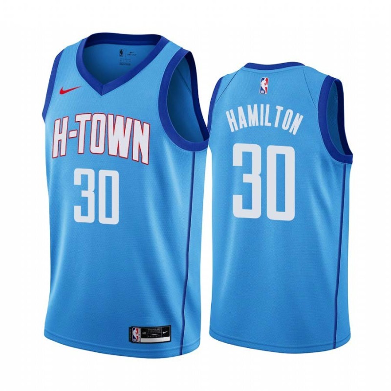 2020-21City Thomas Hamilton Twill Basketball Jersey -Rockets #30 Hamilton Twill Jerseys, FREE SHIPPING