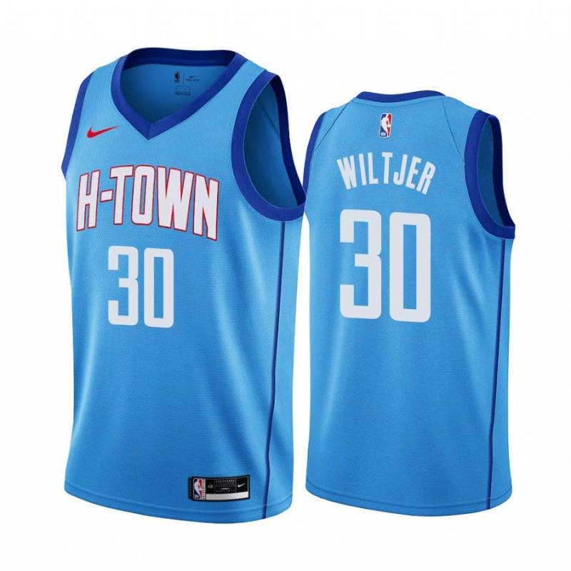 2020-21City Kyle Wiltjer Twill Basketball Jersey -Rockets #30 Wiltjer Twill Jerseys, FREE SHIPPING