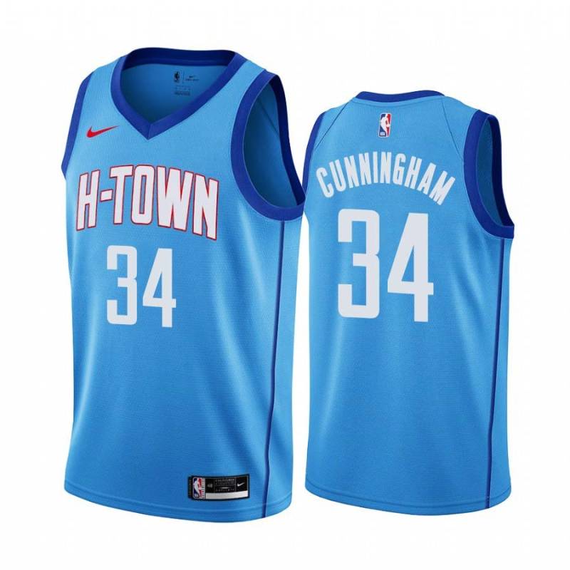 2020-21City Dick Cunningham Twill Basketball Jersey -Rockets #34 Cunningham Twill Jerseys, FREE SHIPPING