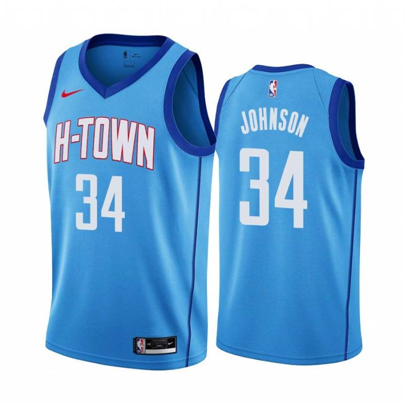 2020-21City John Johnson Twill Basketball Jersey -Rockets #34 Johnson Twill Jerseys, FREE SHIPPING