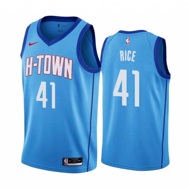 2020-21City Glen Rice Twill Basketball Jersey -Rockets #41 Rice Twill Jerseys, FREE SHIPPING