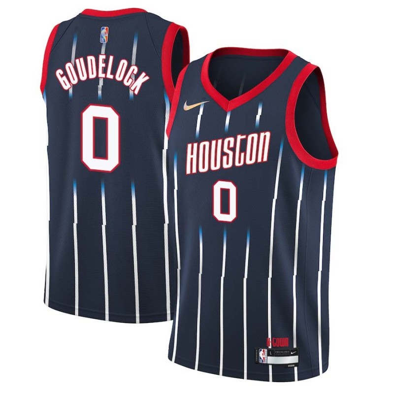 2021-22City Andrew Goudelock Twill Basketball Jersey -Rockets #0 Goudelock Twill Jerseys, FREE SHIPPING