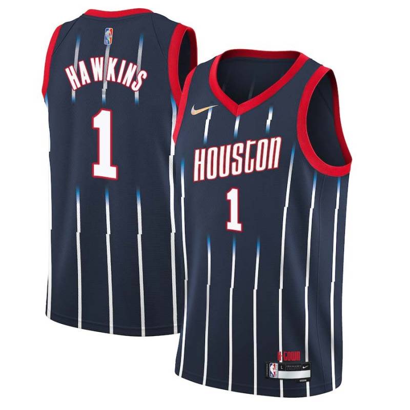 2021-22City Juaquin Hawkins Twill Basketball Jersey -Rockets #1 Hawkins Twill Jerseys, FREE SHIPPING