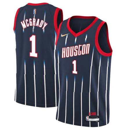 2021-22City Tracy McGrady Twill Basketball Jersey -Rockets #1 McGrady Twill Jerseys, FREE SHIPPING