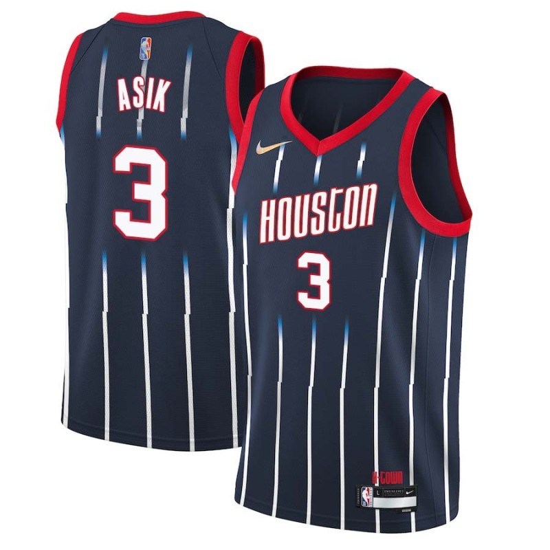 2021-22City Omer Asik Twill Basketball Jersey -Rockets #3 Asik Twill Jerseys, FREE SHIPPING