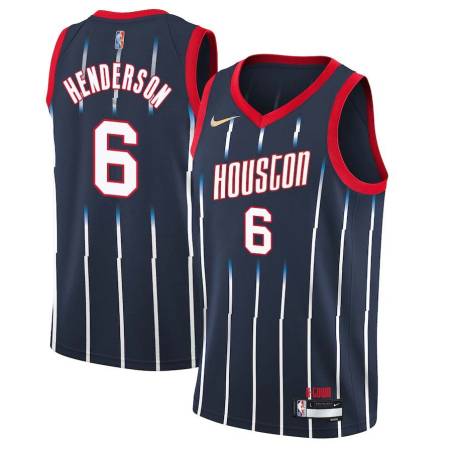 2021-22City Tom Henderson Twill Basketball Jersey -Rockets #6 Henderson Twill Jerseys, FREE SHIPPING