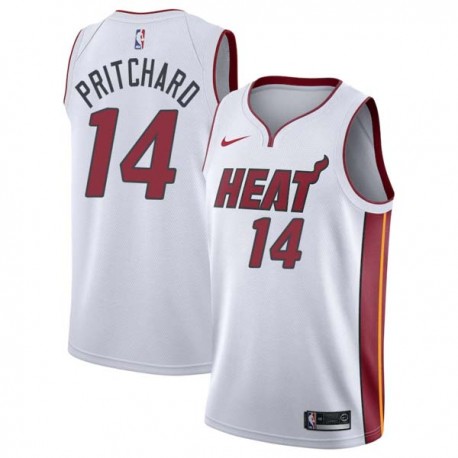 White Kevin Pritchard Twill Basketball Jersey -Heat #14 Pritchard Twill Jerseys, FREE SHIPPING