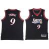 Black Throwback Kenny Thomas Twill Basketball Jersey -76ers #9 Thomas Twill Jerseys, FREE SHIPPING