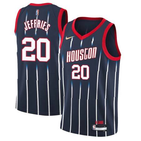 2021-22City Jared Jeffries Twill Basketball Jersey -Rockets #20 Jeffries Twill Jerseys, FREE SHIPPING