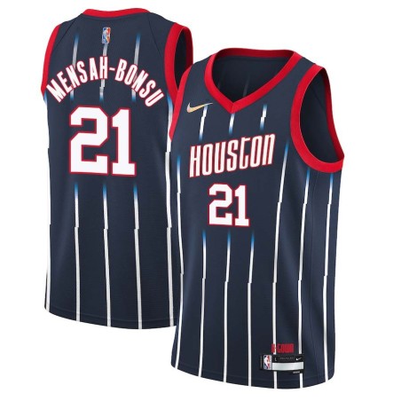 2021-22City Pops Mensah-Bonsu Twill Basketball Jersey -Rockets #21 Mensah-Bonsu Twill Jerseys, FREE SHIPPING