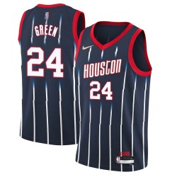 2021-22City Johnny Green Twill Basketball Jersey -Rockets #24 Green Twill Jerseys, FREE SHIPPING