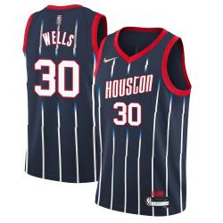 2021-22City Owen Wells Twill Basketball Jersey -Rockets #30 Wells Twill Jerseys, FREE SHIPPING