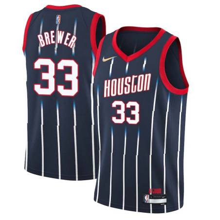 2021-22City Corey Brewer Twill Basketball Jersey -Rockets #33 Brewer Twill Jerseys, FREE SHIPPING