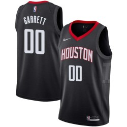 Black Calvin Garrett Twill Basketball Jersey -Rockets #00 Garrett Twill Jerseys, FREE SHIPPING