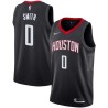 Black Greg Smith Twill Basketball Jersey -Rockets #0 Smith Twill Jerseys, FREE SHIPPING