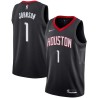 Black Buck Johnson Twill Basketball Jersey -Rockets #1 Johnson Twill Jerseys, FREE SHIPPING