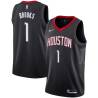 Black Scott Brooks Twill Basketball Jersey -Rockets #1 Brooks Twill Jerseys, FREE SHIPPING