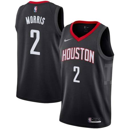 Black Marcus Morris Twill Basketball Jersey -Rockets #2 Morris Twill Jerseys, FREE SHIPPING