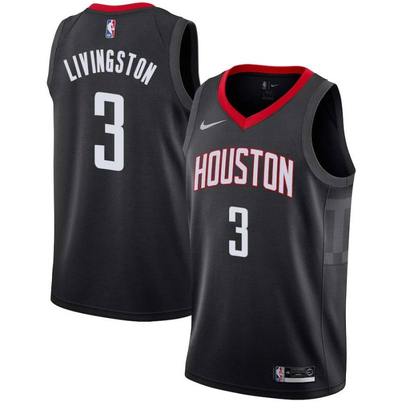 Black Randy Livingston Twill Basketball Jersey -Rockets #3 Livingston Twill Jerseys, FREE SHIPPING