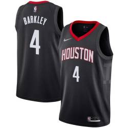 Black Charles Barkley Twill Basketball Jersey -Rockets #4 Barkley Twill Jerseys, FREE SHIPPING