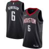 Black Tom Henderson Twill Basketball Jersey -Rockets #6 Henderson Twill Jerseys, FREE SHIPPING