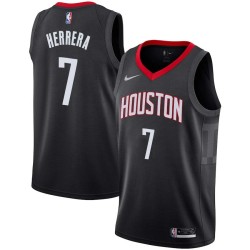 Black Carl Herrera Twill Basketball Jersey -Rockets #7 Herrera Twill Jerseys, FREE SHIPPING