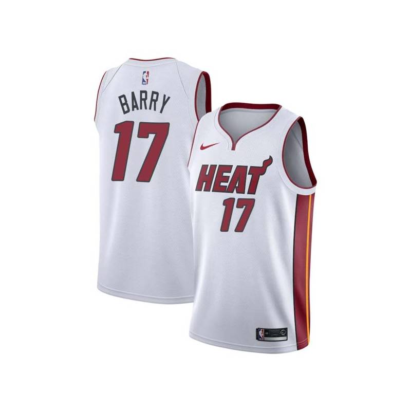 White Brent Barry Twill Basketball Jersey -Heat #17 Barry Twill Jerseys, FREE SHIPPING