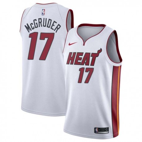 White Rodney McGruder Twill Basketball Jersey -Heat #17 McGruder Twill Jerseys, FREE SHIPPING