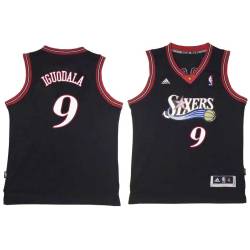 Black Throwback Andre Iguodala Twill Basketball Jersey -76ers #9 Iguodala Twill Jerseys, FREE SHIPPING