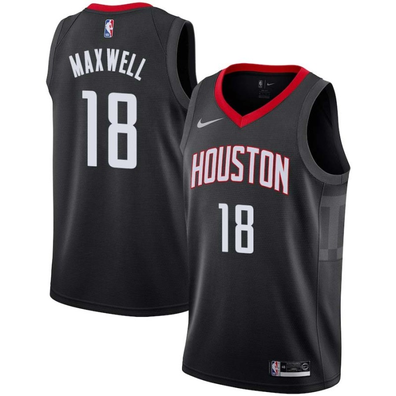 Black Cedric Maxwell Twill Basketball Jersey -Rockets #18 Maxwell Twill Jerseys, FREE SHIPPING