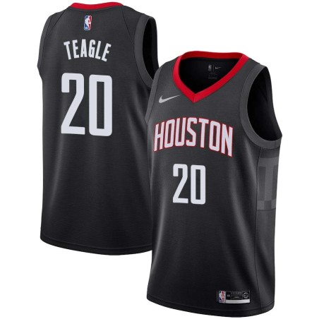 Black Terry Teagle Twill Basketball Jersey -Rockets #20 Teagle Twill Jerseys, FREE SHIPPING