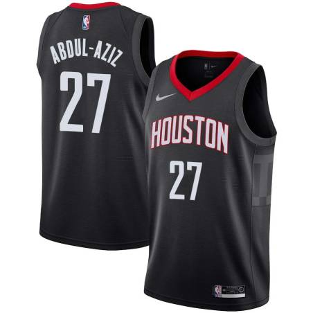 Black Zaid Abdul-Aziz Twill Basketball Jersey -Rockets #27 Abdul-Aziz Twill Jerseys, FREE SHIPPING